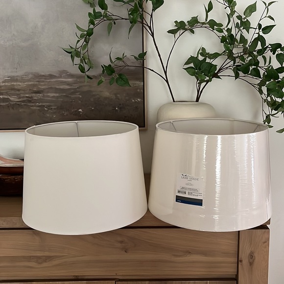 Threshold Accents 2 Large Linen Threshold Lamp Shades Off White